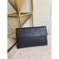 Bottega Veneta New Style Men's Woven Genuine Leather Flap Compartment Clutch Bag Handle Bag 7107