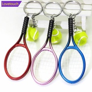 LOVETOUCH Simulation Mini Tennis Racket Ball Keychain Pendant Creative Fashionable Tennis Shaped Bag
