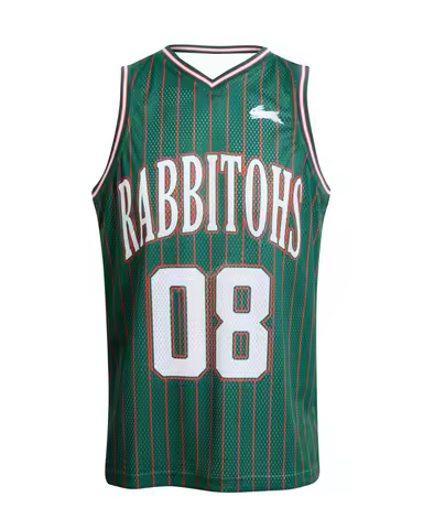 Men Women Kids NRL Rabbitohs 08# Retro Basketball Singlet Green Sleeveless Jersey Vintage Pinstripe 