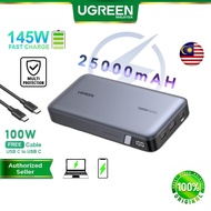 UGREEN 145W Power Bank 25000mAh Portable Charger USB C 3 Port PD 3.0 Battery Pack Digital Display 65W Fast Charging Powerbank iPhone 15 Pro Max iPad Laptop Smartphones Tablet Samsung Oppo Vivo Huawei
