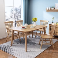 Modern Solid wood dining table and chair set combination Wooden Furniture Home Kitchen Tables With Chairs 4-6 Seaters