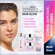 Loreal Glycolic Bright Glowing Daily Glycolic Cleanser Foam Peeling Toner Glycolic Mask Serum Day Ni