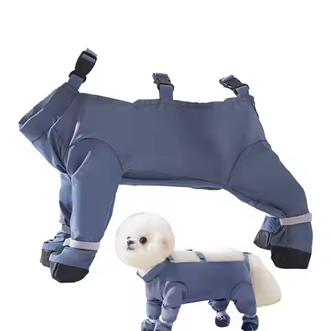 Waterproof Dog Boots With Suspenders Adjustable Anti-Fall Dog Pet Boots Dirty-Proof Pet Shoes For Fr