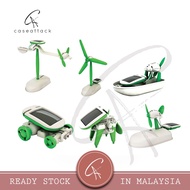 6 in 1  Caseattack Diy Solar Toy Robot Educational Science Kids Toy (Green)