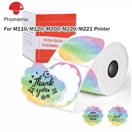 Color Flower Thermal Label Sticker For Phomemo M110/M221/M220/M120/M200/241BT/D520BT Printer,50mmX50