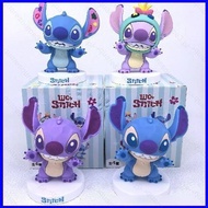 SQ3 4pcs Stitch Action Figure Soft rubber solid Model Dolls Toys For Kids Ornament Collection gifts 