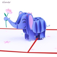 ELMER Elephant Greeting Card, Cute Handmade 3D Pop Up Greeting Card, Invitations Cards Elegant Paper