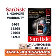 Sandisk Extreme Pro SD Card 4K U3 V30 UHS-I C10 200MB/s Read 140MB/s Write 64GB 128GB 256GB 512GB Fo