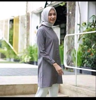 TUNIK TOYOBO PREMIUM warna grey /TUNIK WANITA MURAH/TUNIK MURAH/TUNIK KATUN TOYOBO/TUNIK SANTRI/TUNI