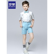 Romon Boy Dress Summer Piano Catwalk Short-Sleeved Flower Girl Dress Boy Little Host Performance Dre
