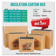 (Customise print logo) Foil Carton Box Frozen insulation carton Box Kotak Sejut