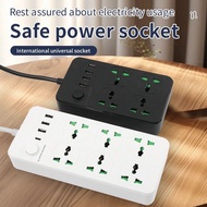 UK Plug Extension Cord with USB 3 Meters  Universal Jack Charger Socket Adapter Safety Gate