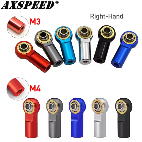 AXSPEED 10Pcs Metal M3 M4 Link Tie Rod End Ball Joint Shock Absorber Ball Joint for 1/10 Axial SCX10