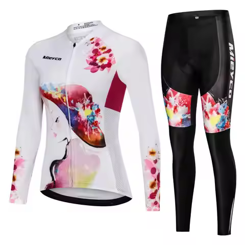 Female Bicycle Clothing Set Reflective Long Sleeve Womens Cycling Jersey 2020 Mtb Bike Riding Suit B
