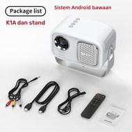 Proyektor K1 Android Proyektor Mini 6000 Lumens 1080P Andorid 9.0 Proyektor Mini Untuk HP Laptop QIAOLET Projector Terbaru 2023