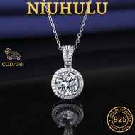 Women's 3 Karat Moissanite Necklace Pt950 White Gold Clavicle Chain Jewelry