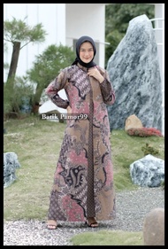 Terbaru Baju Gamis Batik Wanita Dewasa Jumbo Modern Terbaru Kombinasi