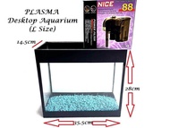 *Value Buy* [L Size] Desktop Plasma Aquarium Set ( Come With Color Sand and Power Filter)