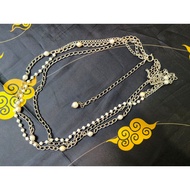 3-Strap Necklace Chain And Pearl Second Hand Women's Fashion Products