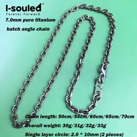 TA1 pure titanium batch angle chain 7.0mm O-chain necklace, men's trendy and favorite style
