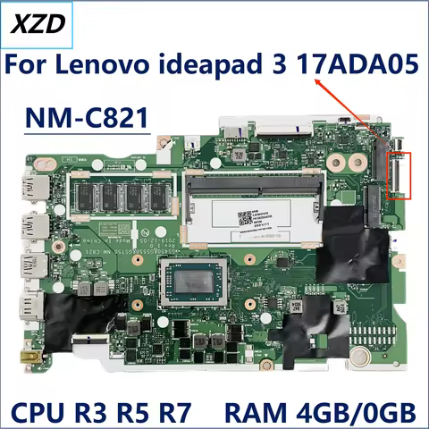 NM-C821 Mainboard For Lenovo IdeaPad 3 17ADA05 Laptop Motherboard With AMD 3050U R3 R5 R7 CPU,RAM 4G