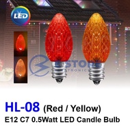2PCS C7 E12 0.5 Watt LED Crystal Candle Bulb - Red / Yellow