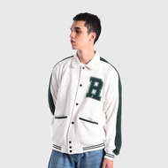 Roughneck VB012 Off White Holographic Varsity Jacket