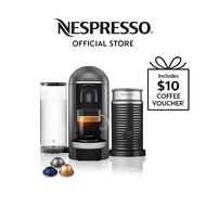 Nespresso® VertuoPlus Premium Coffee Machine, Titan &amp; Aeroccino Milk Frother Bundle