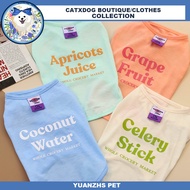 【Yuanzhs Pet】 thin four-color dog tee with simple and generous Text graffiti cat vest summer pyjamas for shih tzu dog shirt for male dog terno clothes for female dog clothes funny baju raya kucing murah