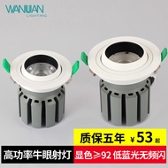 Bull's Eye Spotlight Embedded High Color Rendering Concentrating Spotlight Ceiling Large Wattage Spo
