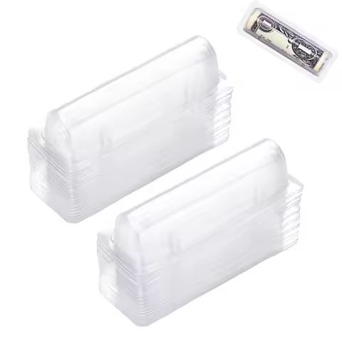 50pcs Clear Cash Pouch Money Card Holder Blister Shell Plastic Cards Domes Lip Balm Window Holderwit