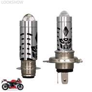LOOKSHOW Motorcycle Dual Colors Headlight LED BA20D P15D White Yellow Headlight Projector Lens Bulb 