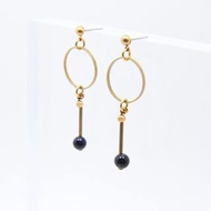 Chemistry 圓形小分子藍砂石耳環