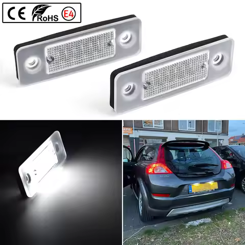 2pcs White LED License Number Plate Light Bulb For Volvo C30 2008-2013 License Plate Light Number Pl
