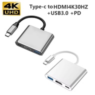 USB C  3-in-1  Hub Thunderbolt 3 to HDTV 4K Output, USB 3.0 Port and 60W PD Charging - Compact Metal