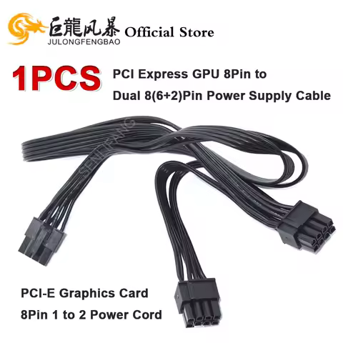 New 1PCS PCI-E Graphics Card 8Pin 1 to 2 Power Cord PCI Express GPU 8Pin to Dual 8(6+2)Pin Power Sup
