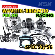 Block+Head Wave110/Dash110 Spec 53/56 Combo Set Full(blok wave110 53 56 racing combo set espada wave