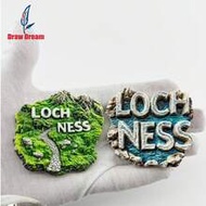 1ชิ้น แม่เหล็กติดตู้เย็นเรซินลาย Loch Ness Highland Trail, ลายน้ำ Loch Ness & ตัวอักษร, ของที่ระลึก 