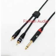 Canare Cable 50cm-5mtr Jack Akai Mono 6.5mm Male To RCA Nakamichi Male Branch