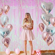 LEMONTREE Foil Fringe Curtain, Fringe Design Colorful Laser Party Decoration Curtain, Holographic Sh