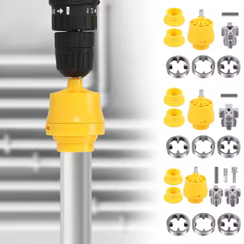 Electric Drill Compatible PVC Pipe Threader Kit PVC Pipe Threader with 3 Dies 1/2" 3/4" 1" PVC Threa