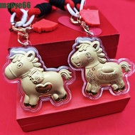 MAOYE Golden Horse Accessories, Creative Mascot Dolls Gold Pony Keychain Accessories, Good Luck Chin