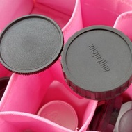 Angenieux Leica R rear cap with Leica 14103 body cap