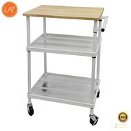รถเข็นตะแกรงเหล็กท็อปไม้ 3 ชั้น Mesh Grid KASSA HOME รุ่น 60-WMT ขนาด 60 x 45 x 103 ซม. สีขาว ฿฿฿