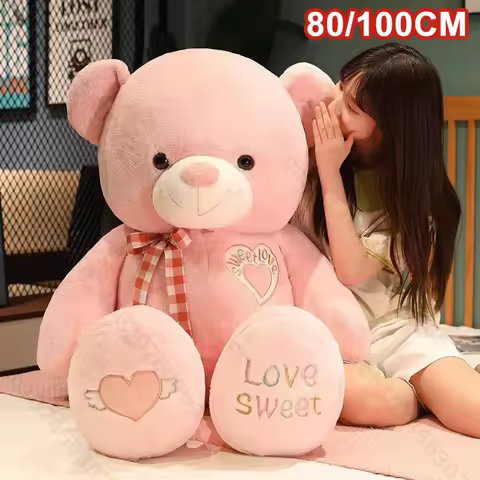 Big 80/100cm Soft Teddy Bear Plush Toys Bear Super Big Hugging Pillow Animal Cushion Birthday Gift V