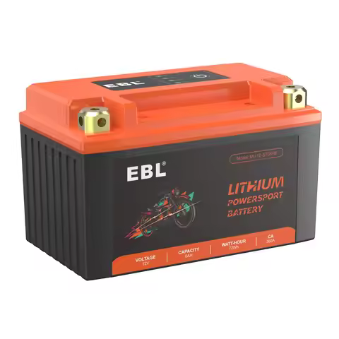 EBL Lithium YTZ10S-BS, 180CCA Lithium LiFePO4 Motorcycle Battery, 12V 6Ah ATV