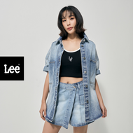 LEE เสื้อเชิ้ตแขนสั้นผู้หญิง คอลเลคชั่น Lee Pink ทรง Oversize รุ่น LE F324WSHSN19