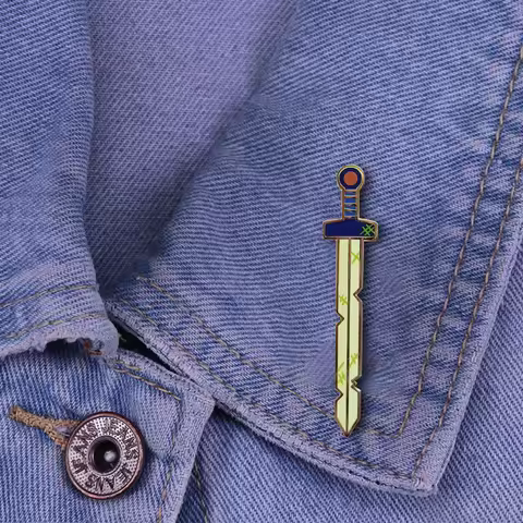 Finn's sword enamel pin Adventure Time cartoon cute bag hat badge for movie fans brooch jewelry Chri