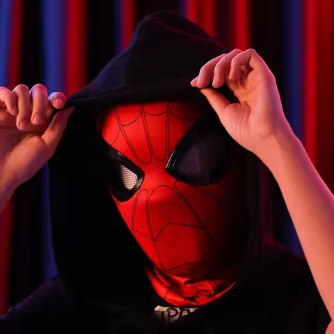 New Spiderman Mask Eyes Movable Remote Control Peter Parker Spiderman Toys Children Halloween Cospla