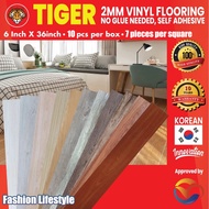 [READY STOCK]TIGER 2MM VINYL FLOORING SELF ADHESIVE 36pcs 54sqft /WATERPROOF/DIY VINYL/LANTAI VINYL